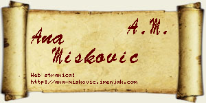 Ana Mišković vizit kartica